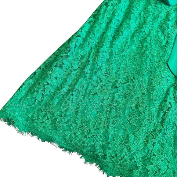 Diane Von Furstenberg DVF Julianna Lace Wrap Dress Green 3/4 Sleeve Size 10 - Picture 7 of 15